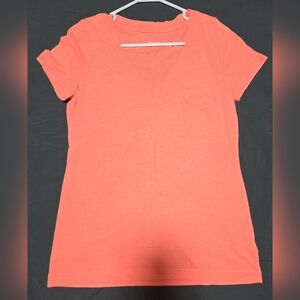 Mossimo Supply Co. Coral V-Neck Short Sleeve Tee